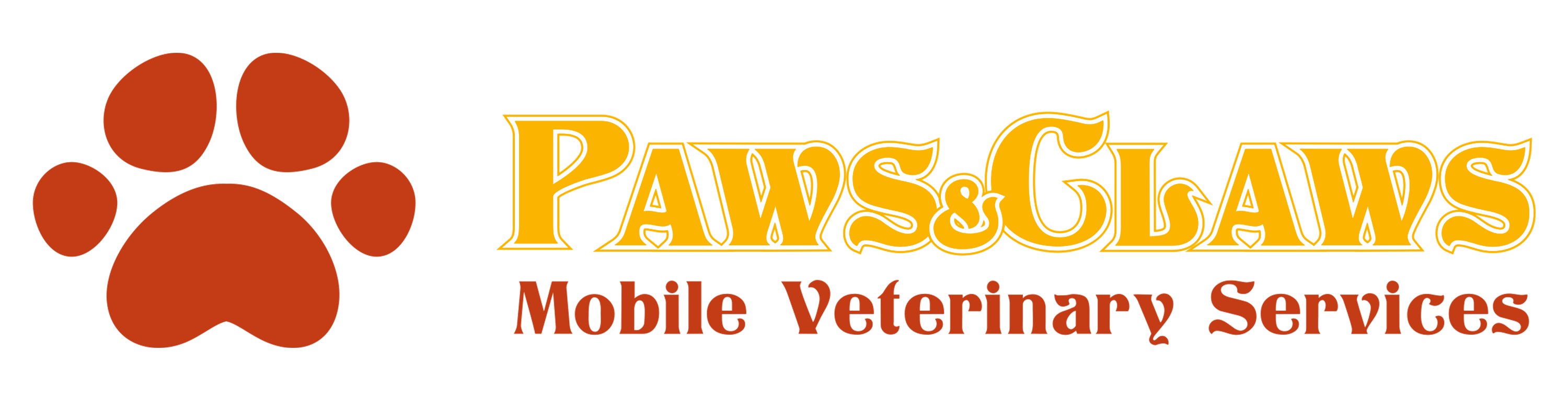 paws and claws mobile vet services logo